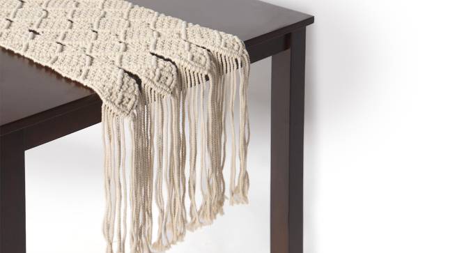 Macrame Panel Fringed Table runner (White) by Urban Ladder - Design 1 Side View - 754713