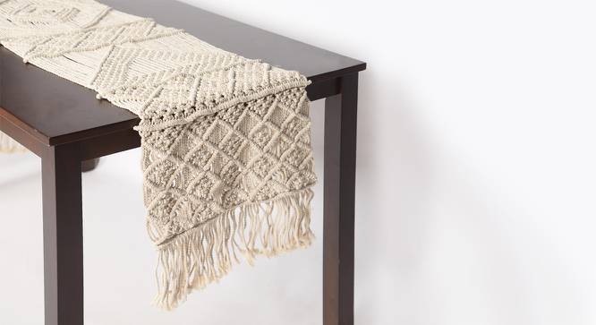 Bohemian Macrame Table runner (White) by Urban Ladder - Design 1 Side View - 754714