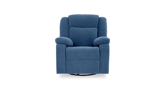 Avalon - Rocking & Revolving Single Seater Fabric Recliner in Twilight Blue Colour (Blue, One Seater) by Urban Ladder - Front View Design 1 - 755793