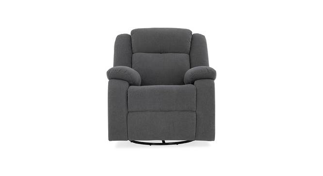 Avalon - Rocking & Revolving Single Seater Fabric Recliner in Graphite Grey Colour (Grey, One Seater) by Urban Ladder - Front View - 