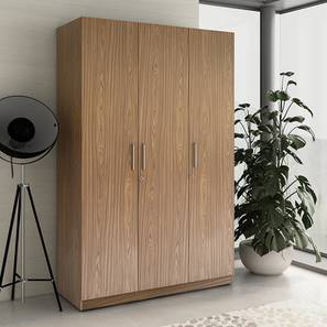 Three Cupboards Design Ultima Engineered Wood 3 Door Wardrobe Without Mirror in Walnut Finish