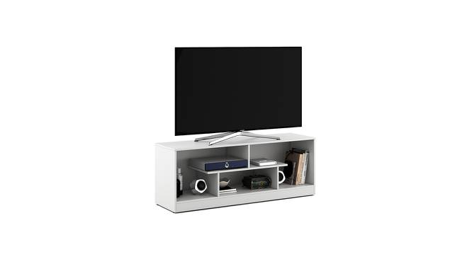 Sonic Tv Unit In Frosty White Color (White Finish) by Urban Ladder - Front View Design 1 - 755958