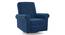 Diaz Rocker Swivel Recliner in Blue Micro Velvet (Blue Velvet, One Seater) by Urban Ladder - Side View - 756151