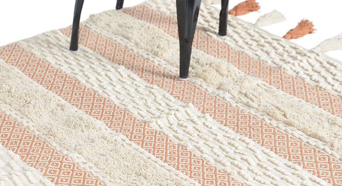 Handwoven & Tufted Rust Rug (Brown) by Urban Ladder - Design 1 Side View - 756373