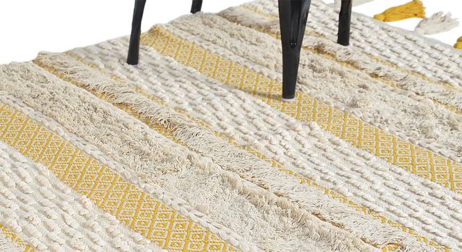 Handwoven & Tufted Tuscan Rug (Yellow) by Urban Ladder - Design 1 Side View - 756378