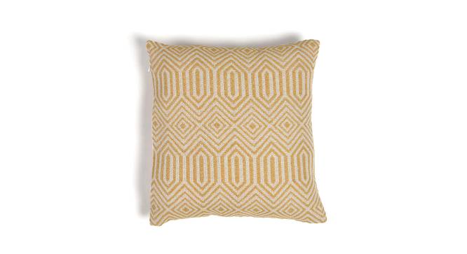 Geometric Patterned Yellow Cushion cover (Beige) by Urban Ladder - Front View Design 1 - 756440
