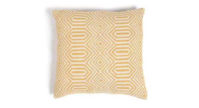Geometric Patterned Yellow Cushion cover (Beige) by Urban Ladder - Design 1 Side View - 756464