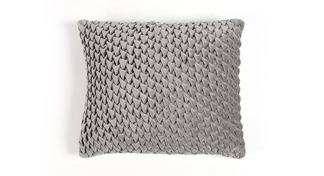 Smocking Cotton Blend Cushion cover in Grey (Grey) by Urban Ladder - Front View Design 1 - 756544