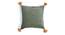 Tasseled and Embroidered Grey-Green Cushion cover (Grey) by Urban Ladder - Front View Design 1 - 756547