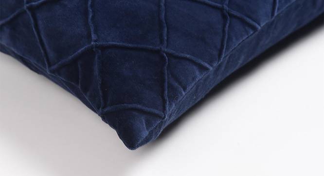 Blue Diamond Lumbar Cushion Cover (Blue) by Urban Ladder - Design 1 Side View - 756553