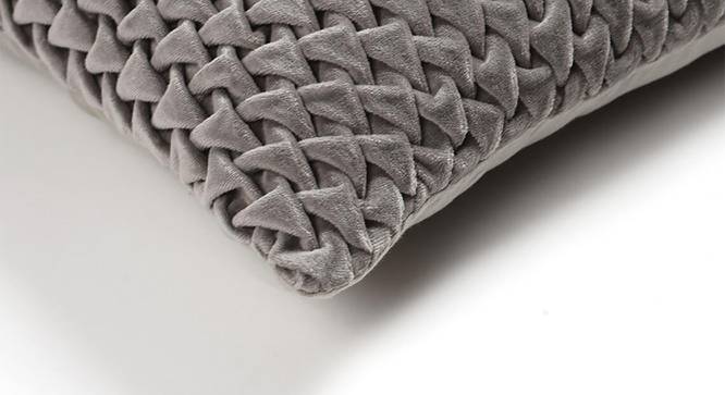 Smocking Cotton Blend Cushion cover in Grey (Grey) by Urban Ladder - Design 1 Side View - 756567