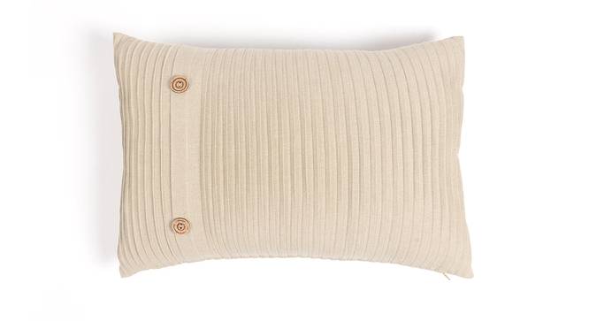 Pleated Cotton Beige Lumbar Cushion cover (Multicoloured) by Urban Ladder - Front View Design 1 - 756625