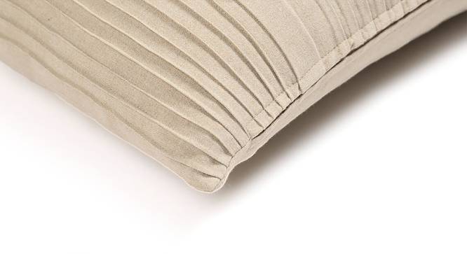 Pleated Cotton Beige Lumbar Cushion cover (Multicoloured) by Urban Ladder - Design 1 Side View - 756649