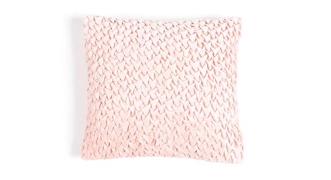 Smocking Cotton Blend Cushion cover in Baby Pink (Pink) by Urban Ladder - Front View Design 1 - 756723