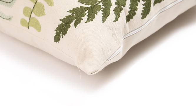 Ferns Hand Embroidered Cotton Cushion cover (Multicoloured) by Urban Ladder - Design 1 Side View - 756727