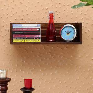 Wall Shelves Design Brown Solid Wood Wall Shelf