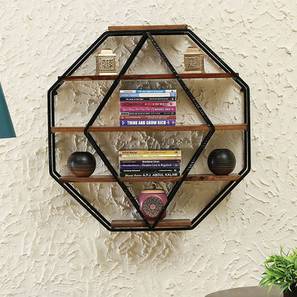 Wall Shelves Design Brown Solid Wood Wall Shelf