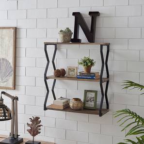 Wall Shelves In Gurgaon Design Brown Solid Wood Wall Shelf