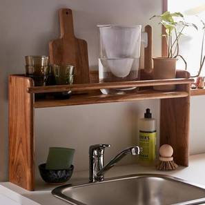Brown Solid Wood Wall Shelf