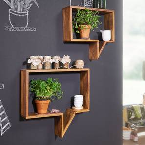 Brown Solid Wood Wall Shelf
