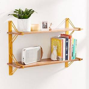 Multi Coloured Solid Wood Wall Shelf-image-9