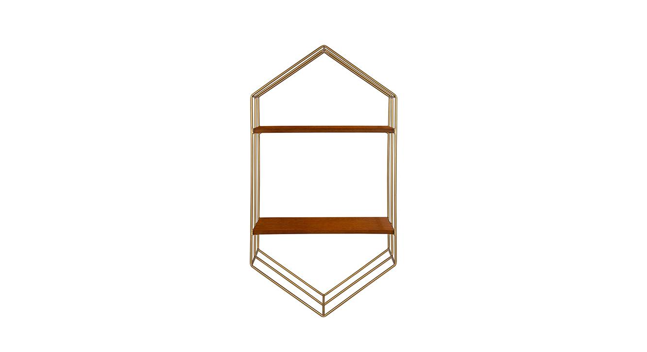 Gold Solid Wood Wall Shelf Urban Ladder