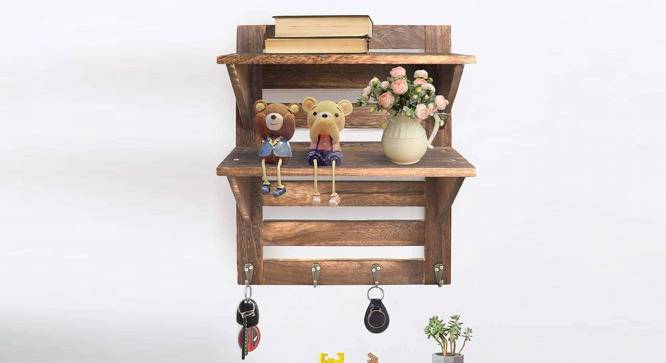 Stella Rectangular Wall Rack (Brown) by Urban Ladder - Design 1 Side View - 757782
