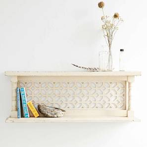 Storage Study In Patna Design White Solid Wood Wall Shelf