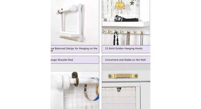 Wren Rectangular Wall Rack (White) by Urban Ladder - Design 1 Side View - 757875