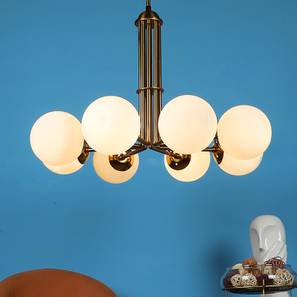 Ceiling Lights Design Recta Iron Chandlier Gold Base White Glass Shade (Gold)
