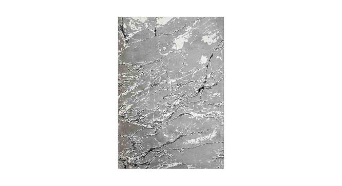 Grey and White Abstract Polyester Carpet (3X5 Feet) (Multicolor, 3 x 5 Feet Carpet Size) by Urban Ladder - Front View Design 1 - 758324