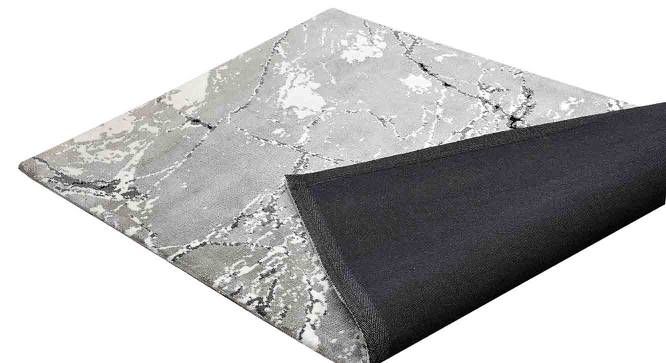 Grey and White Abstract Polyester Carpet (3X5 Feet) (Multicolor, 3 x 5 Feet Carpet Size) by Urban Ladder - Design 1 Side View - 758334