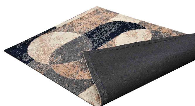 Blue and Beige Geometric Polyester Carpet (5X7 Feet) (Multicolor, 5 x 7 Feet Carpet Size) by Urban Ladder - Design 1 Side View - 758341