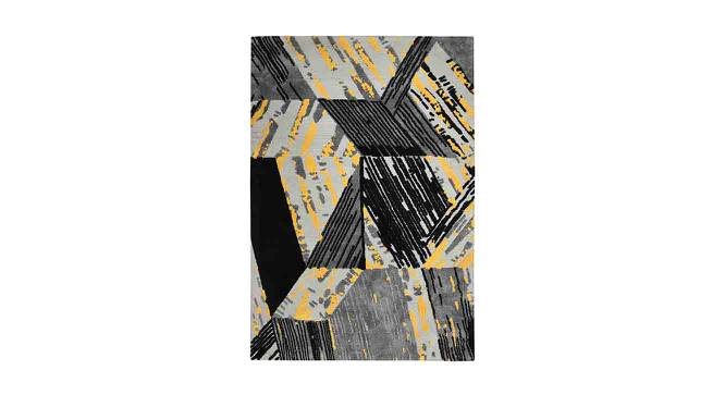 Black and Grey Abstract Polyester Carpet (4X6 Feet) (Multicolor, 4 x 6 Feet Carpet Size) by Urban Ladder - Front View Design 1 - 758676