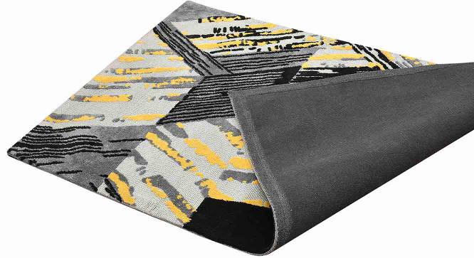 Black and Grey Abstract Polyester Carpet (4X6 Feet) (Multicolor, 4 x 6 Feet Carpet Size) by Urban Ladder - Design 1 Side View - 758706