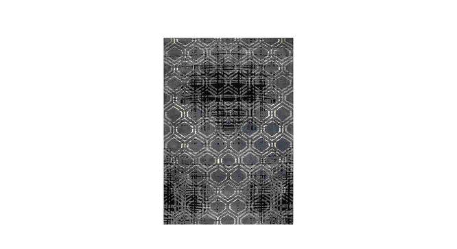 Black and Grey Geometric Polyester Carpet (5X7 Feet) (Multicolor, 5 x 7 Feet Carpet Size) by Urban Ladder - Front View Design 1 - 758965