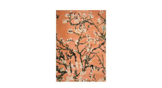Peach and Green Floral Polyester Carpet (6X9 Feet) (Multicolor, 6 x 9 Feet Carpet Size) by Urban Ladder - Front View Design 1 - 758977
