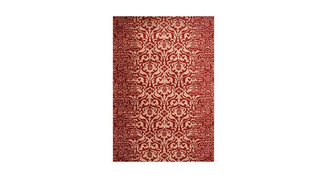 Red and Beige Motif Polyester Carpet (22X55 inches) (Multicolor, 2 x 5 Feet Carpet Size) by Urban Ladder - Front View Design 1 - 758979