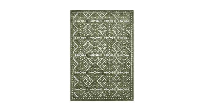 Green Geometric Polyester Carpet (22X55 inches) (Green, 2 x 5 Feet Carpet Size) by Urban Ladder - Front View Design 1 - 759009