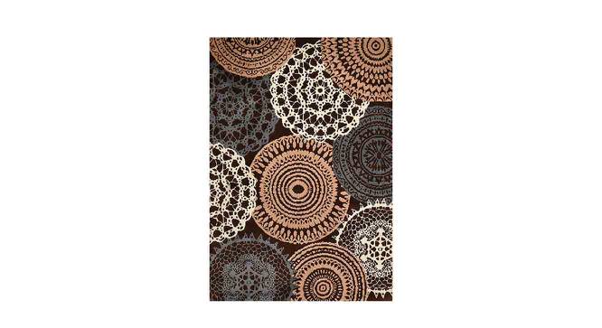 Brown and Beige Geometric Polyester Carpet (5X7 Feet) (Multicolor, 5 x 7 Feet Carpet Size) by Urban Ladder - Front View Design 1 - 759035