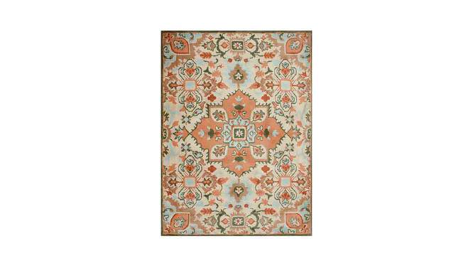 Peach and Green Traditional Polyester Carpet (4X6 Feet) (Multicolor, 4 x 6 Feet Carpet Size) by Urban Ladder - Front View Design 1 - 759069
