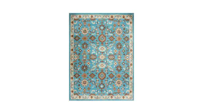 Blue and Beige Traditional Polyester Carpet (3X5 Feet) (Multicolor, 3 x 5 Feet Carpet Size) by Urban Ladder - Front View Design 1 - 759084