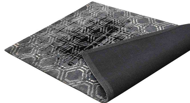 Black and Grey Geometric Polyester Carpet (3X5 Feet) (Multicolor, 3 x 5 Feet Carpet Size) by Urban Ladder - Design 1 Side View - 759091