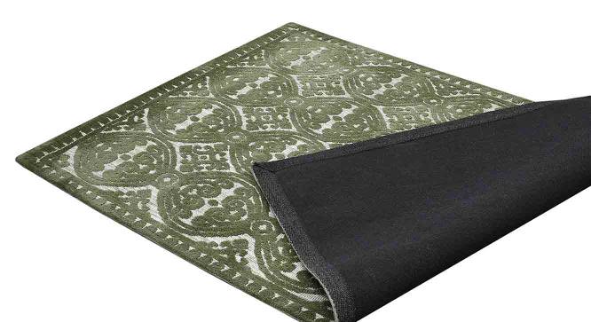 Green Geometric Polyester Carpet (22X55 inches) (Green, 2 x 5 Feet Carpet Size) by Urban Ladder - Design 1 Side View - 759138