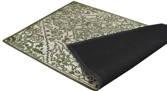 Green and White Traditional Polyester Carpet (3X5 Feet) (Multicolor, 3 x 5 Feet Carpet Size) by Urban Ladder - Design 1 Side View - 759195