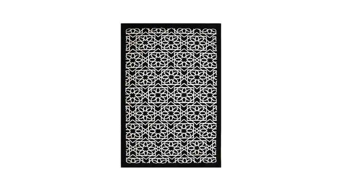 Black and White Geometric Polyester Carpet (4X6 Feet) (Multicolor, 4 x 6 Feet Carpet Size) by Urban Ladder - Front View Design 1 - 759439