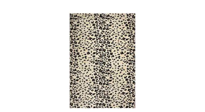 Black and Cream Abstract Polyester Carpet (22X55 inches) (Multicolor, 2 x 5 Feet Carpet Size) by Urban Ladder - Front View Design 1 - 759448