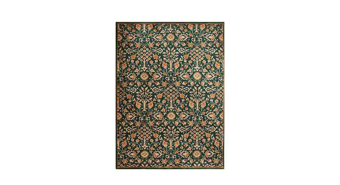 Green and Gold Traditional Polyester Carpet (4X6 Feet) (Multicolor, 4 x 6 Feet Carpet Size) by Urban Ladder - Front View Design 1 - 759490