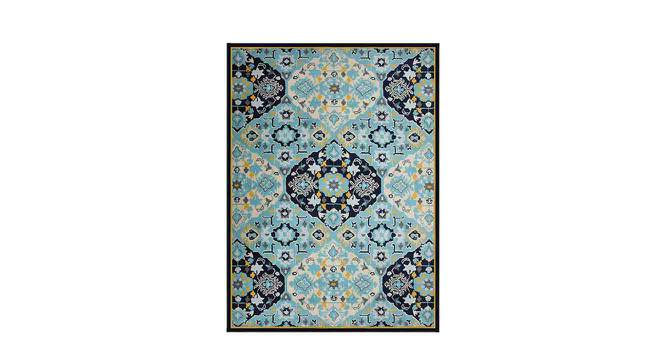 Blue and Yellow Traditional Polyester Carpet (4X6 Feet) (Multicolor, 4 x 6 Feet Carpet Size) by Urban Ladder - Front View Design 1 - 759502