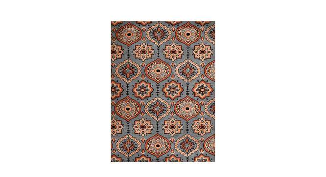 Grey and Orange Traditional Polyester Carpet (6X9 Feet) (Multicolor, 6 x 9 Feet Carpet Size) by Urban Ladder - Front View Design 1 - 759520
